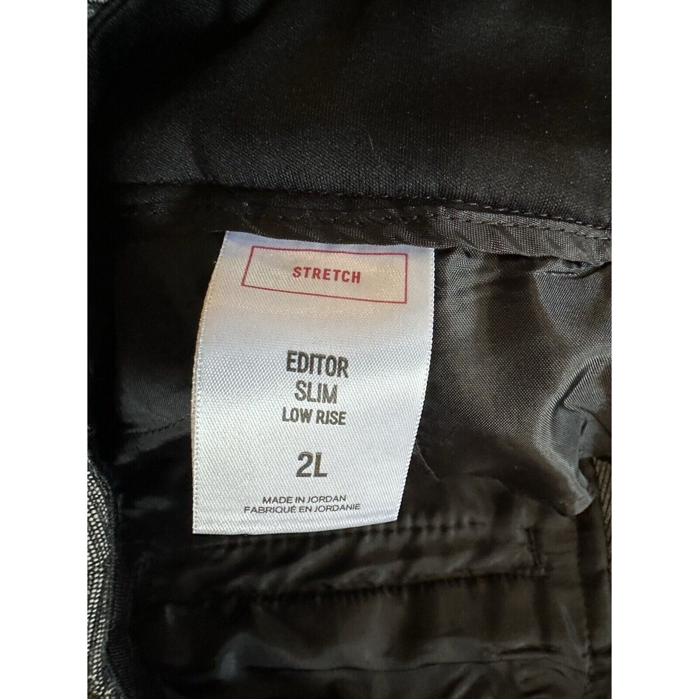 Express Editor Slim Low Rise Stretch Chino Pants Herringbone Black Size 2L EUC - Picture 3 of 10